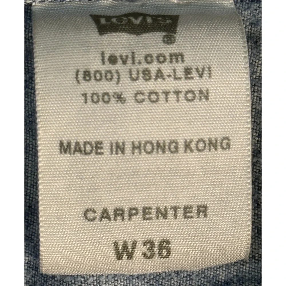 Vintage Levi's Red Tab Baggy Carpenter Jean Shorts Men's 36 Med‎ Wash Denim Y2K